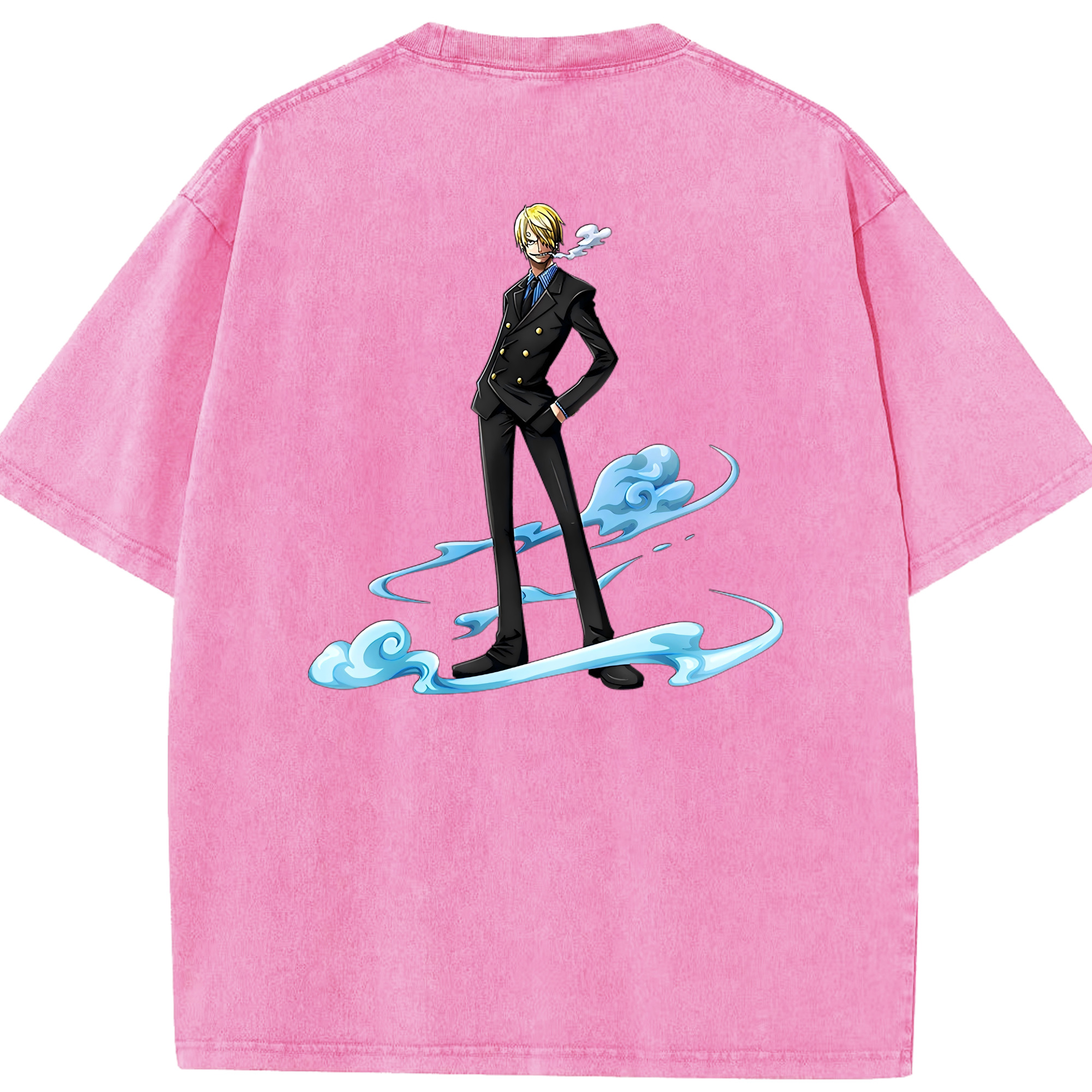 ワンピース サンジ ONE PIECE Sanji 綿100% ヴィンテージ風 半袖Tシャツ（背面プリント）